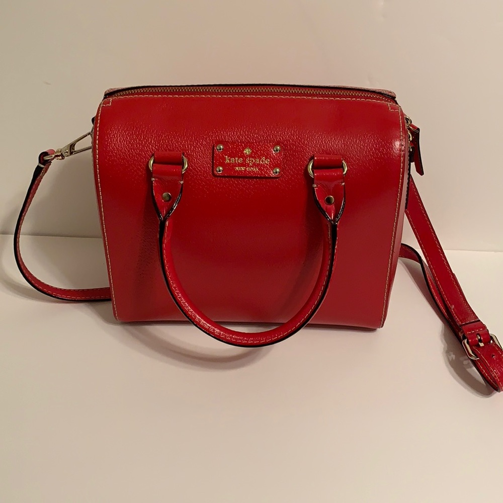 Red Kate Spade Bag with crossbody strap